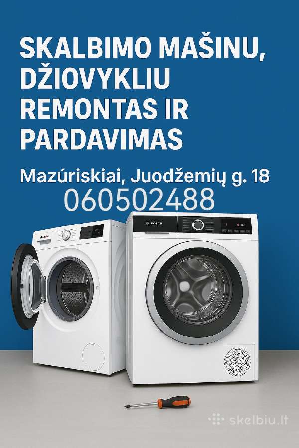 Skalbimo mašinų ir džiovyklių remontas