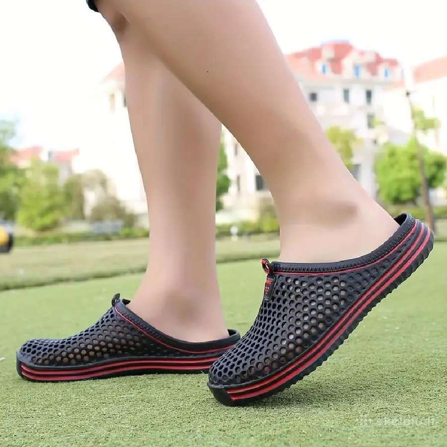 Basutės-šlepetės juodos ir baltos 44-45d. - nuotraukos Nr. 2