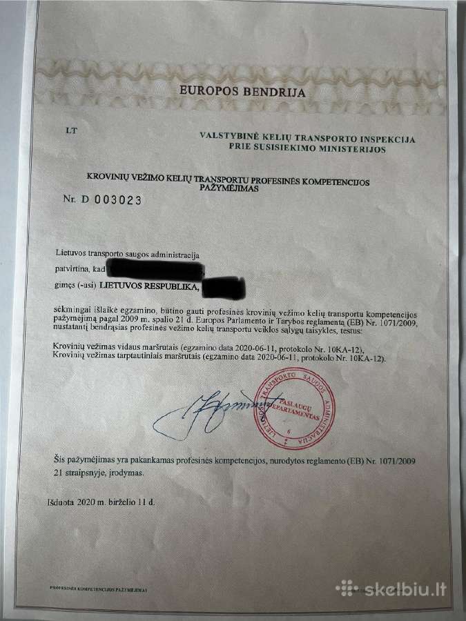 Krovininių vežimo licencija