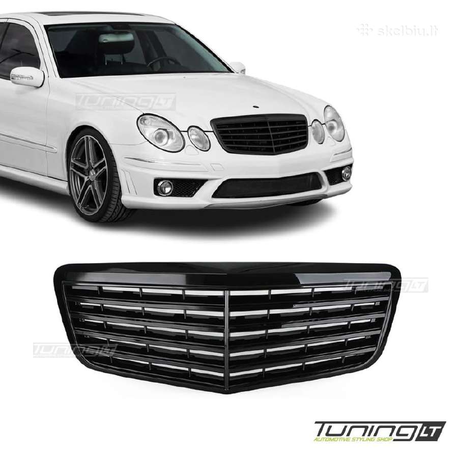 Mercedes W211 facelift juodos Priekinės Grotelės