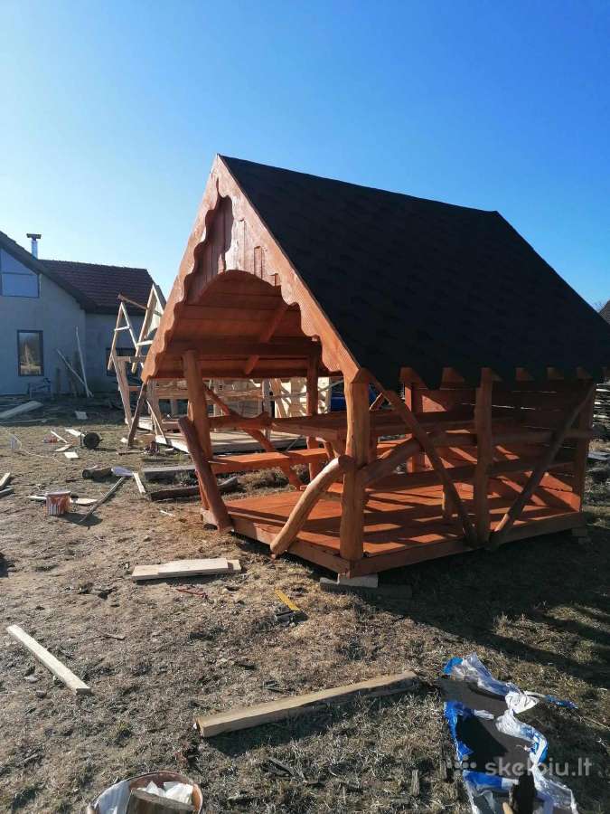Ąžuolo rąstelių pavėsinė - nuotraukos Nr. 34
