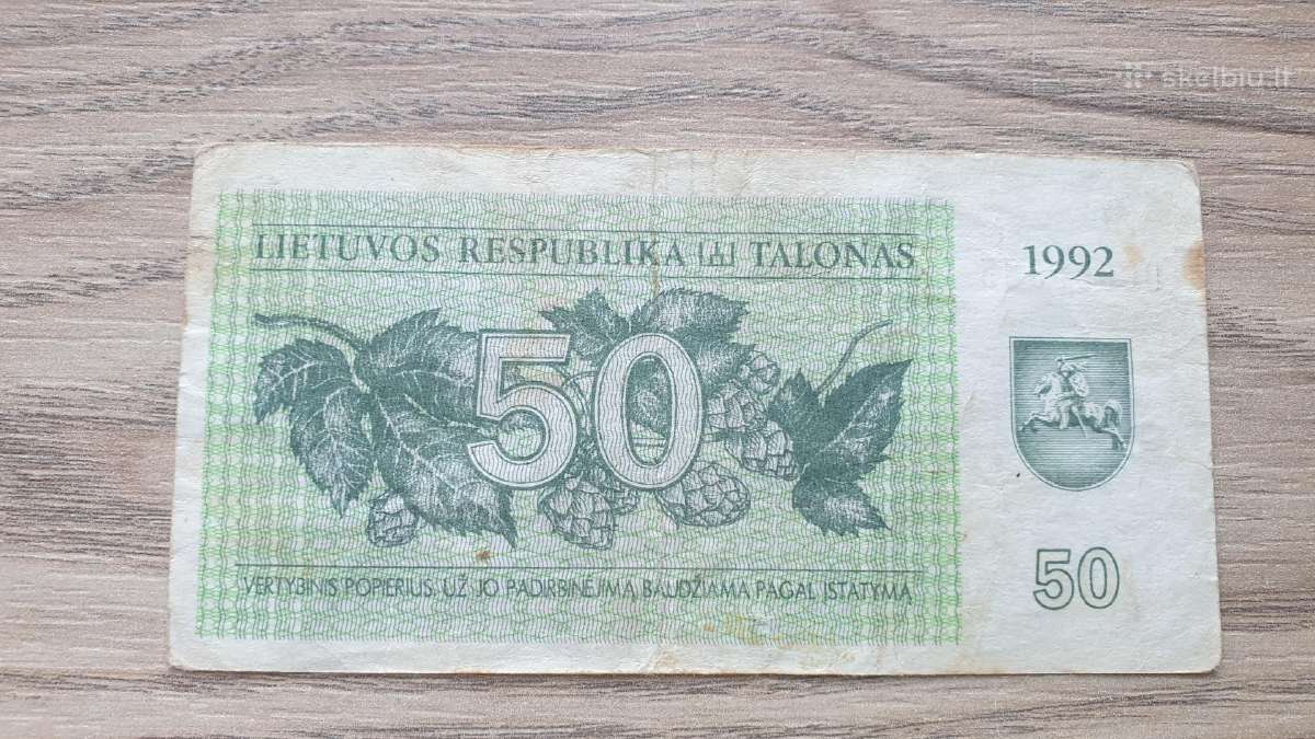 1992 metų 50 talonų retieji Tetervinai