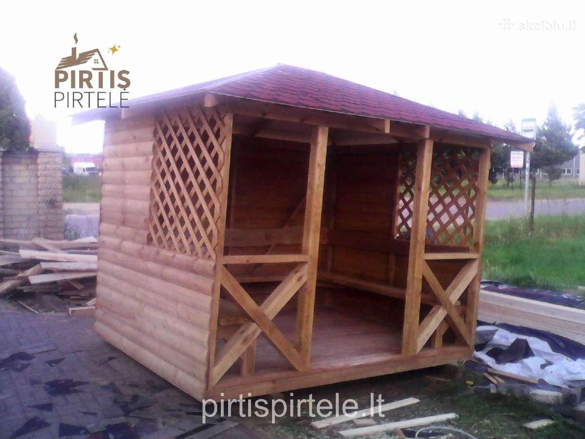 Pirtys pavėsinės medinis sandėliukas sodo namelis - nuotraukos Nr. 2