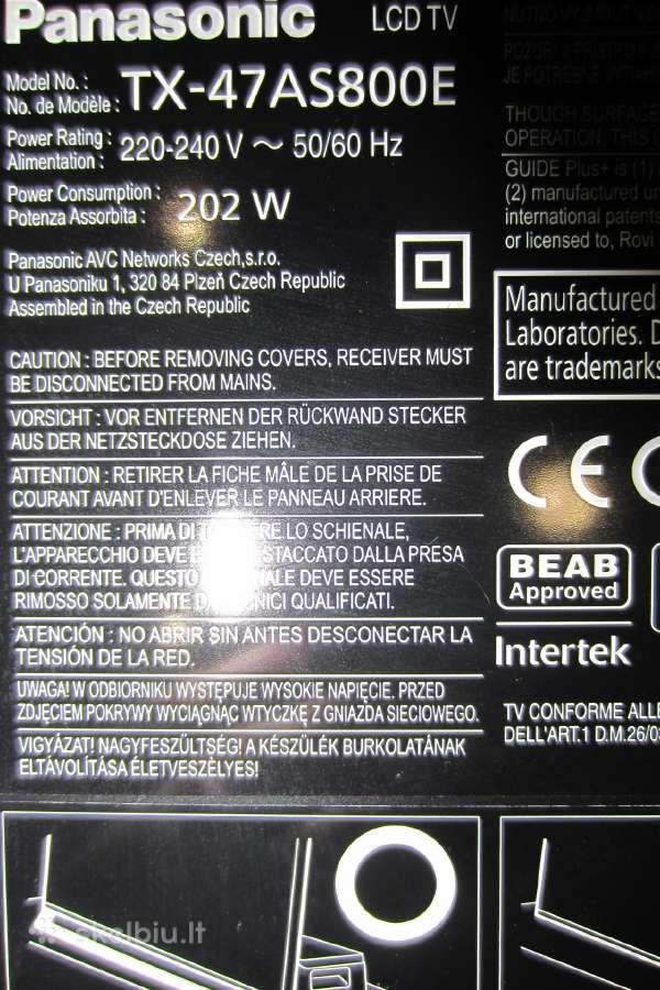 Panasonic Tx-47as800e su defektu . - nuotraukos Nr. 2
