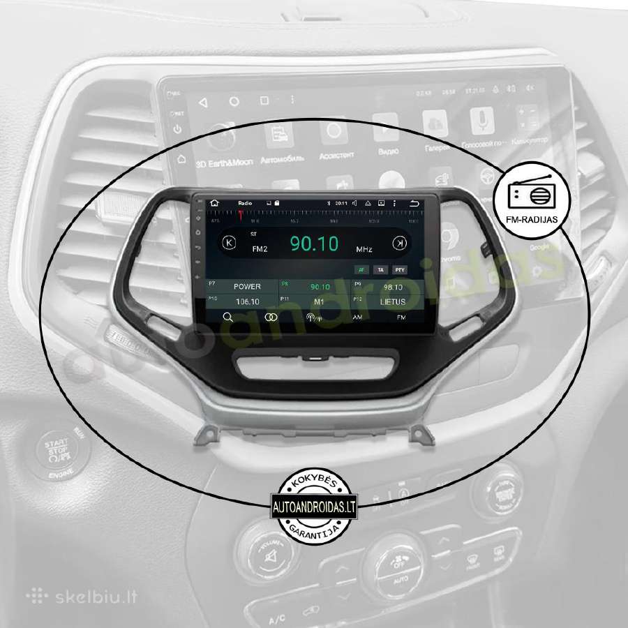 Jeep Cherokee 2014-18 Android multimedia WiFi/GPS - nuotraukos Nr. 4