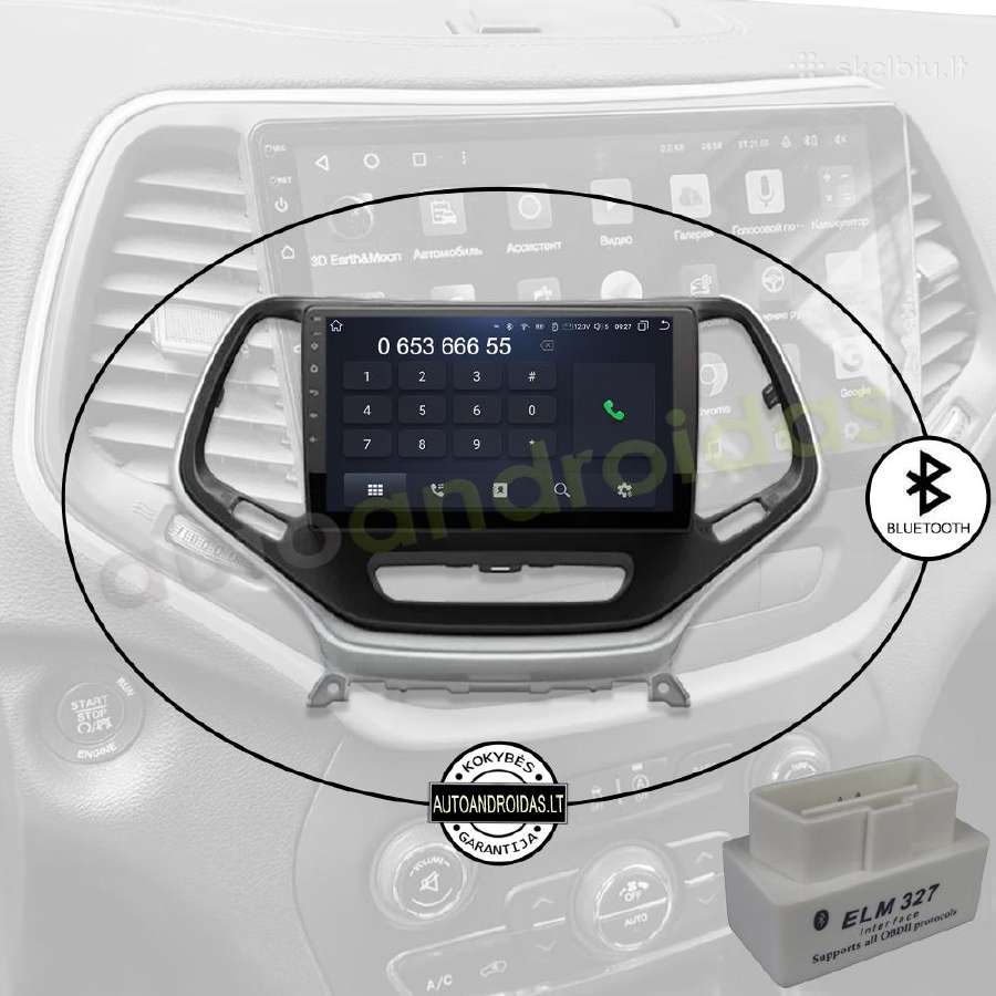 Jeep Cherokee 2014-18 Android multimedia WiFi/GPS - nuotraukos Nr. 5