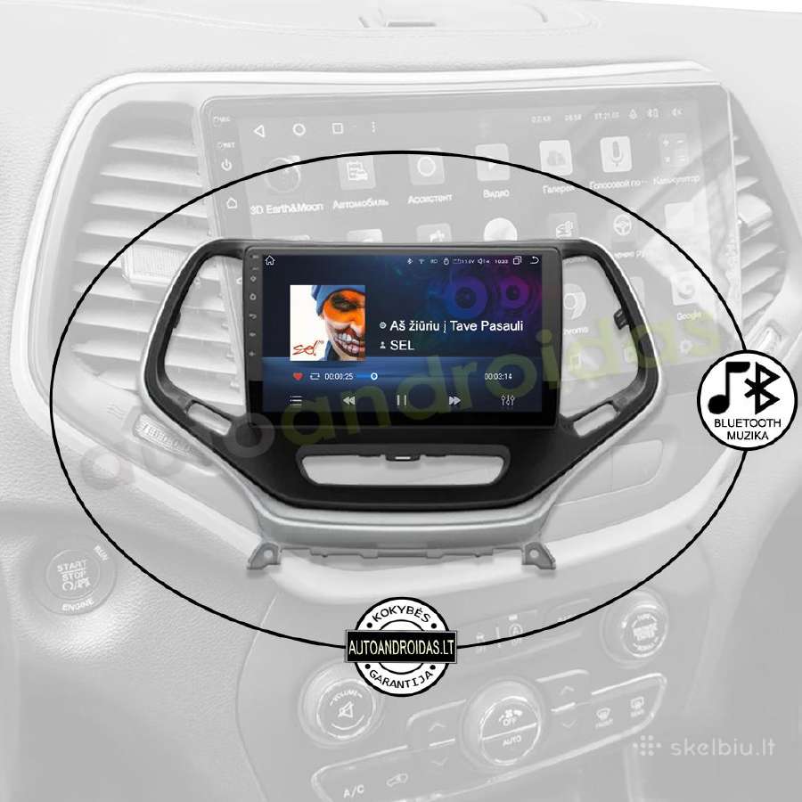 Jeep Cherokee 2014-18 Android multimedia WiFi/GPS - nuotraukos Nr. 6