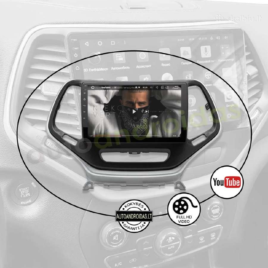 Jeep Cherokee 2014-18 Android multimedia WiFi/GPS - nuotraukos Nr. 9