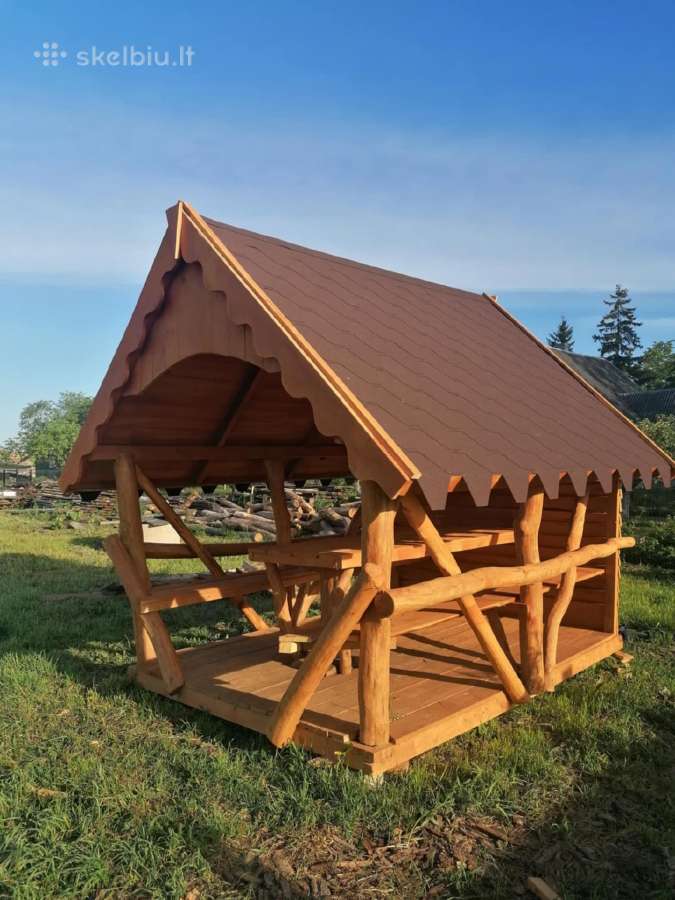 Ąžuolo rąstelių pavėsinė - nuotraukos Nr. 6