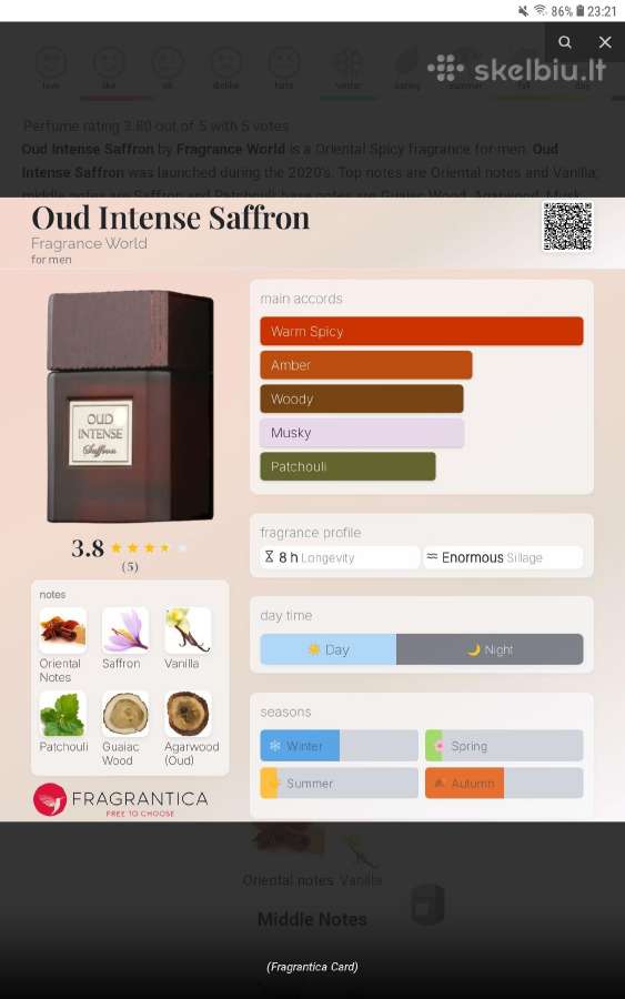 Fragrance World - Oud Intense Saffron - nuotraukos Nr. 2
