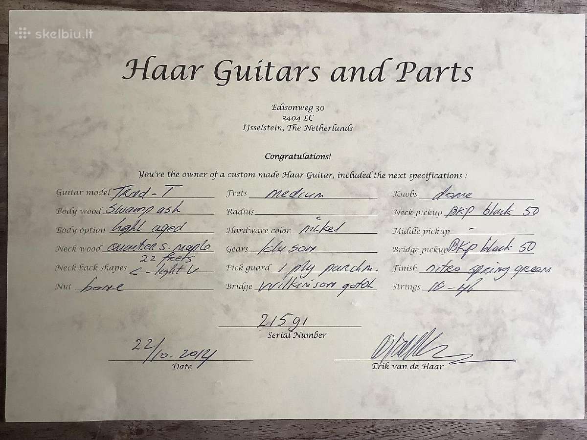 2014 Haar Traditional “t Telecaster - nuotraukos Nr. 7