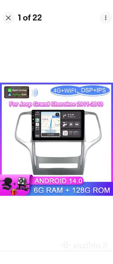 Jeep grand 2011-2013 9" android 14, 6+128gb
