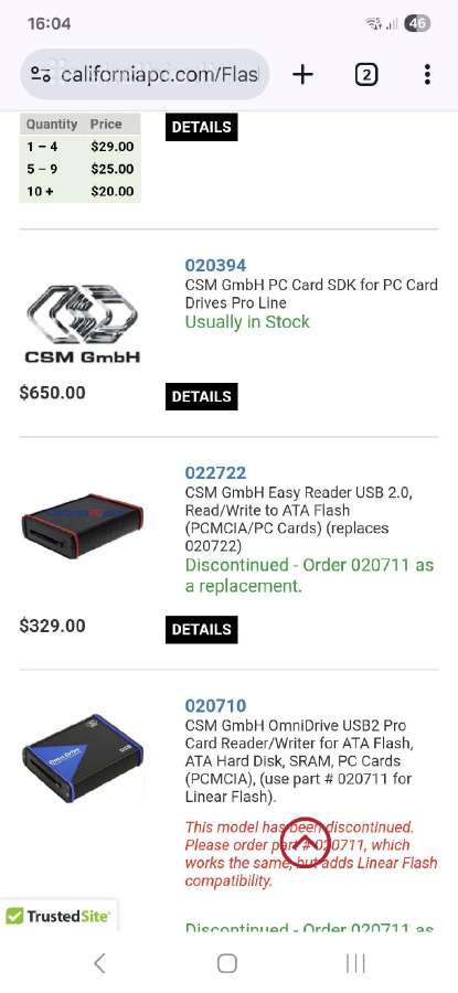 Csm Pcmcia easy reader usb - nuotraukos Nr. 5