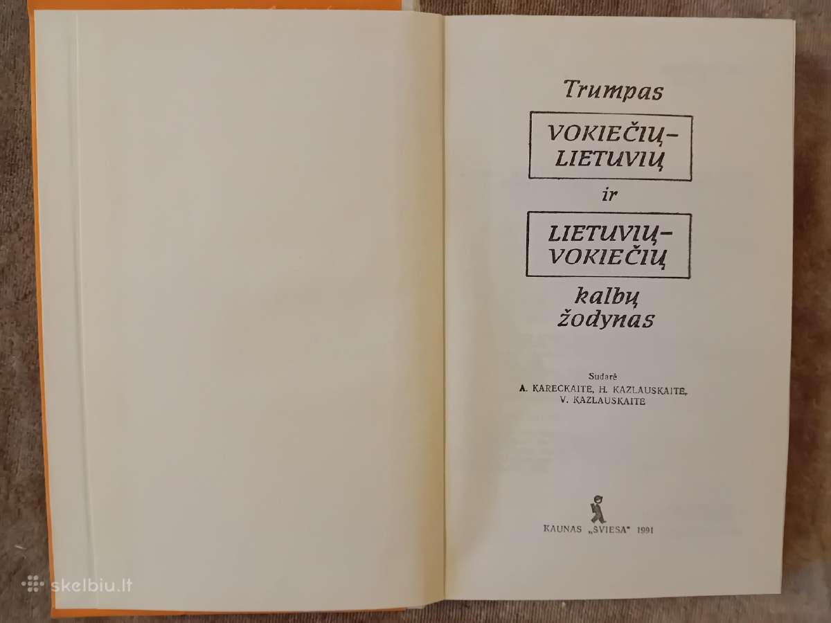 Tr. vokiečių-lietuvių ir lietuvių-vokiečių žodynas - nuotraukos Nr. 2