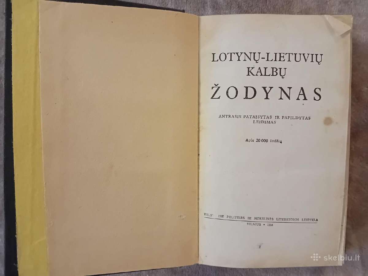 Lotynų-lietuvių kalbų žodynas, 1958 m