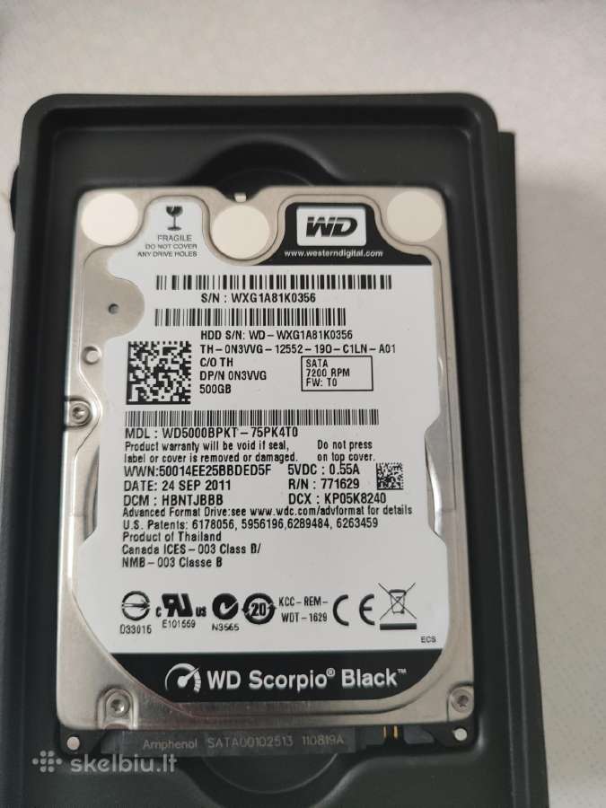 HDD Wd scorpio black 2.5 500gb