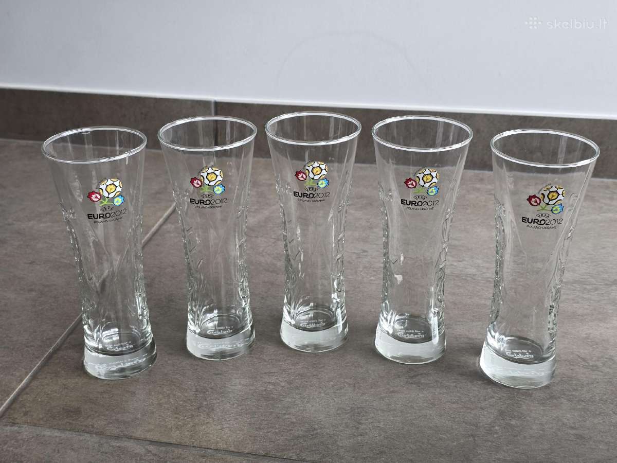 Alaus taurės 5 vnt Carlsberg Euro 2012 naujos - nuotraukos Nr. 3