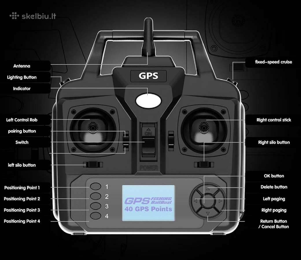 Daug! Flytec V070 pašarų laivelis su GPS navigacij - nuotraukos Nr. 7