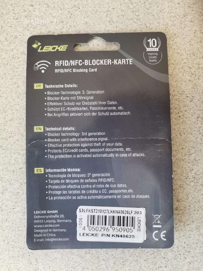 Rfid/ntc Banko korteles apsauga - nuotraukos Nr. 2