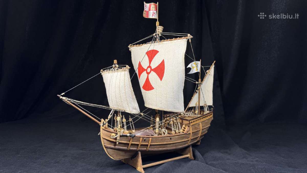 Medinis laivo modelis Pinta 1492. Mastelis 1:65