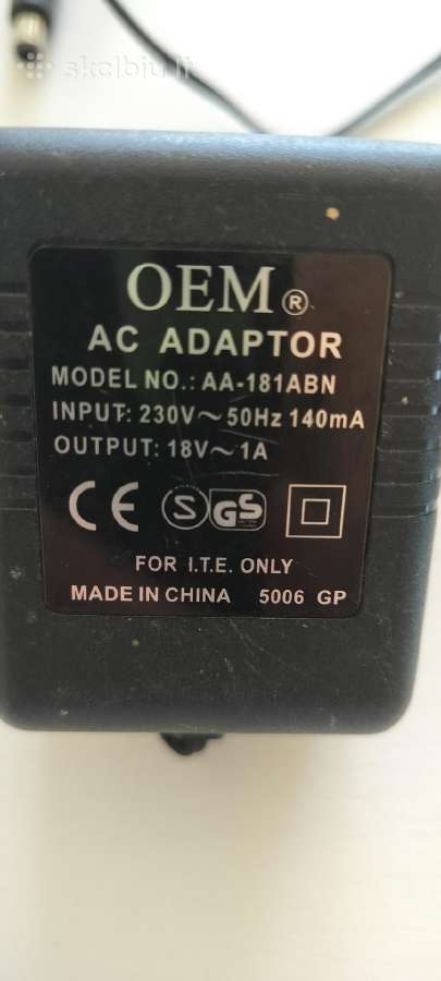 Maitinimo šaltinis 18v Ac,1a