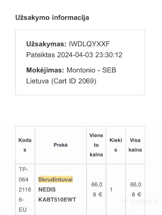 Skrudintuvas Nedis Swan Nordic - nuotraukos Nr. 5