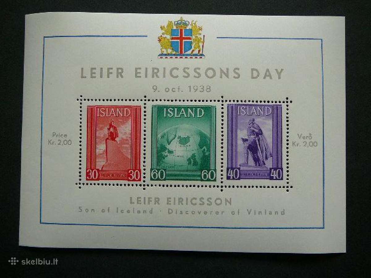 Paminklai Islandija 1938 Mnh is249