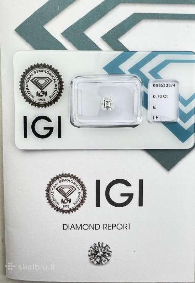 0.7 ct. Brilijantas su Igi sertifikatu