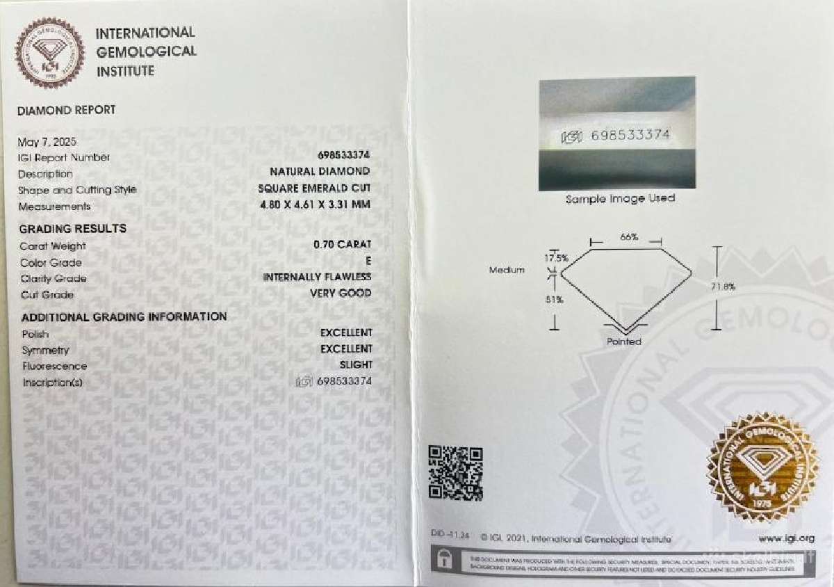 0.7 ct. Deimantas su Igi sertifikatu - nuotraukos Nr. 2