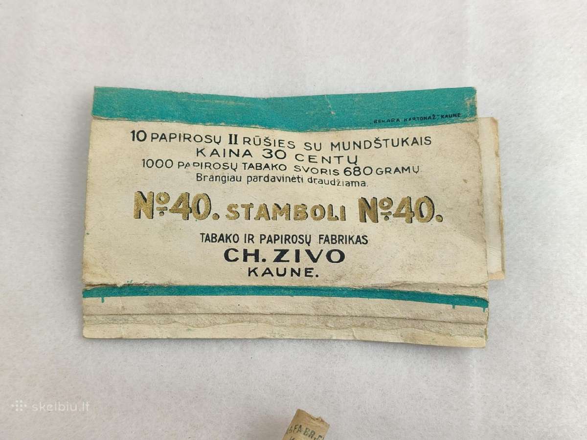 Lietuviškas tarpukario cigarečiu pakelis - nuotraukos Nr. 2