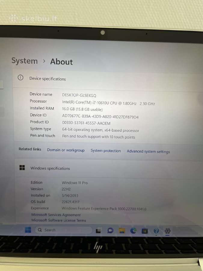 Hp Elitebook X360 830 G7 i7-10610u 16gb 512gb SSD - nuotraukos Nr. 9