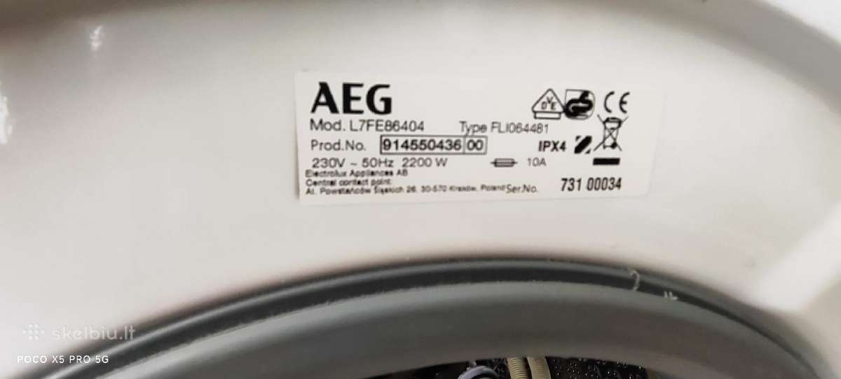 Aeg Lfr73944 fue 9kg - nuotraukos Nr. 12