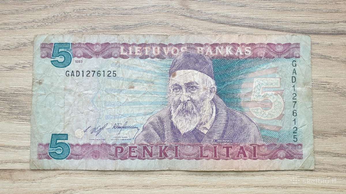 1993 m. 5 litai Jablonskis pigus
