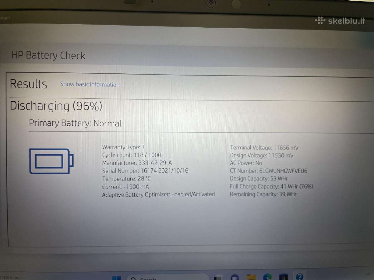 Hp Elitebook 830 G8 i7-1185g7 16gb RAM 512gb SSD - nuotraukos Nr. 8