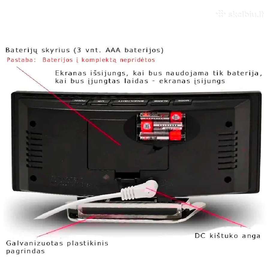 Skaitmeninis laikrodis su LED veidrodiniu ekranu - nuotraukos Nr. 5