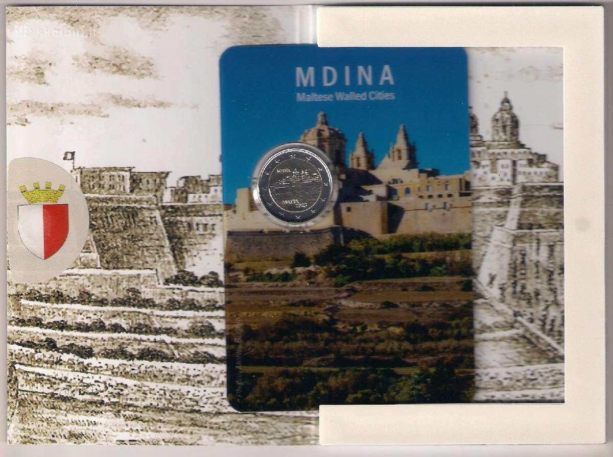 2 euro moneta Malta 2025 Mdina tvirtovė Bu - nuotraukos Nr. 5