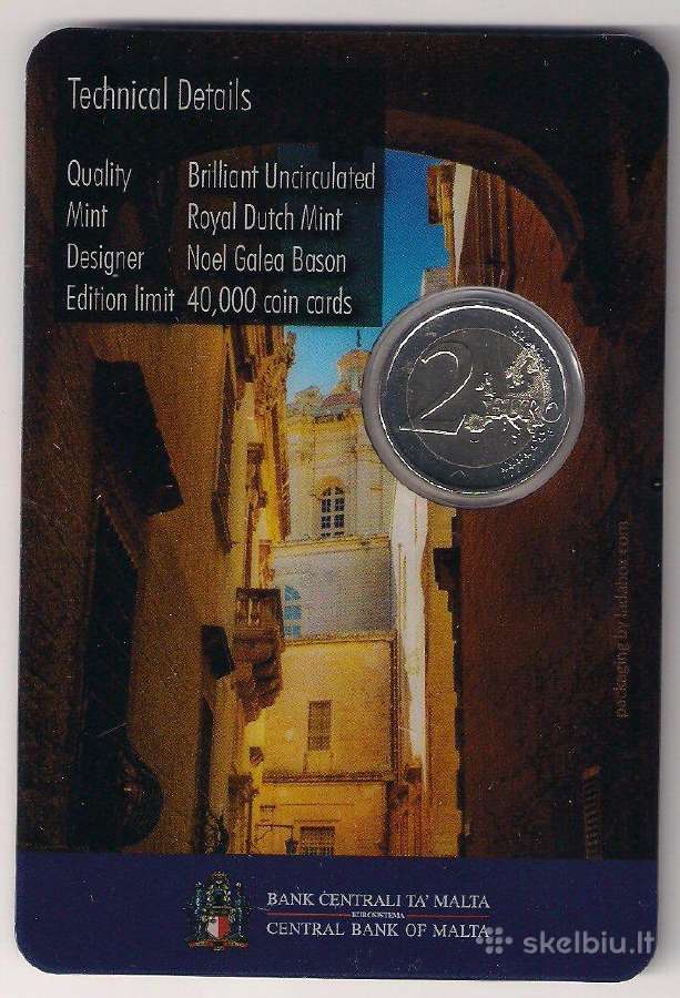 2 euro moneta Malta 2025 Mdina tvirtovė Bu - nuotraukos Nr. 7
