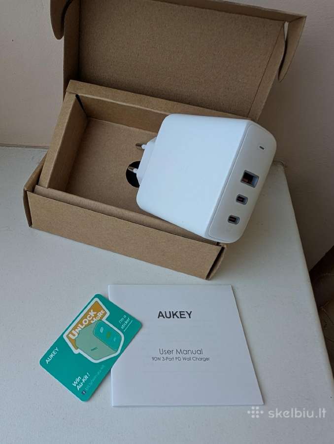 Kroviklis Aukey Pa-b6s (2xusb C + 1xusb A) 90w - nuotraukos Nr. 6