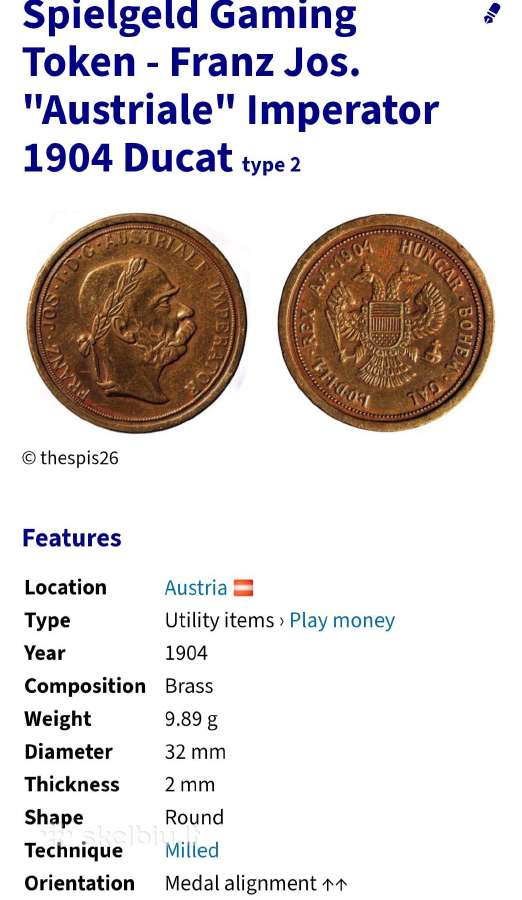Žaislinis dukatas Austrija - nuotraukos Nr. 3