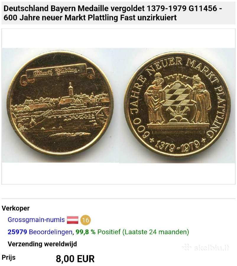 Medalis Vokietija 1979m. - nuotraukos Nr. 3