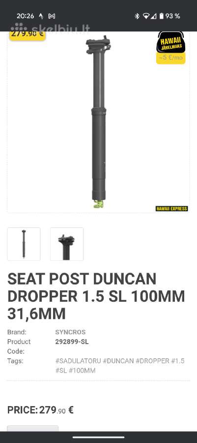 Syncros Duncan Dropper 1.5 SL - nuotraukos Nr. 3