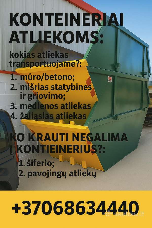 Statybinių konteinerių nuoma šiukšlėms