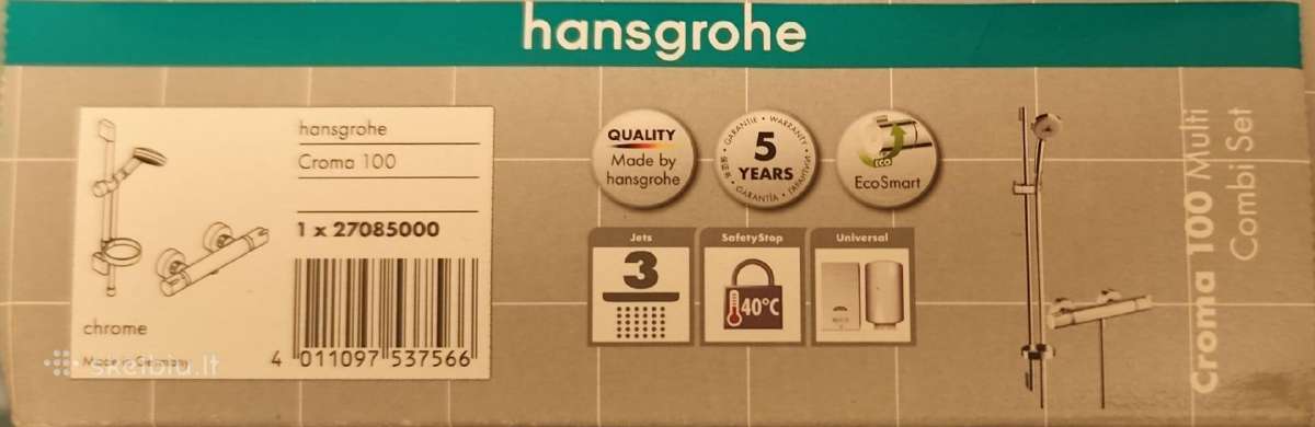 Dušo komplektas Hansgrohe Croma 100, 27085000 - nuotraukos Nr. 6
