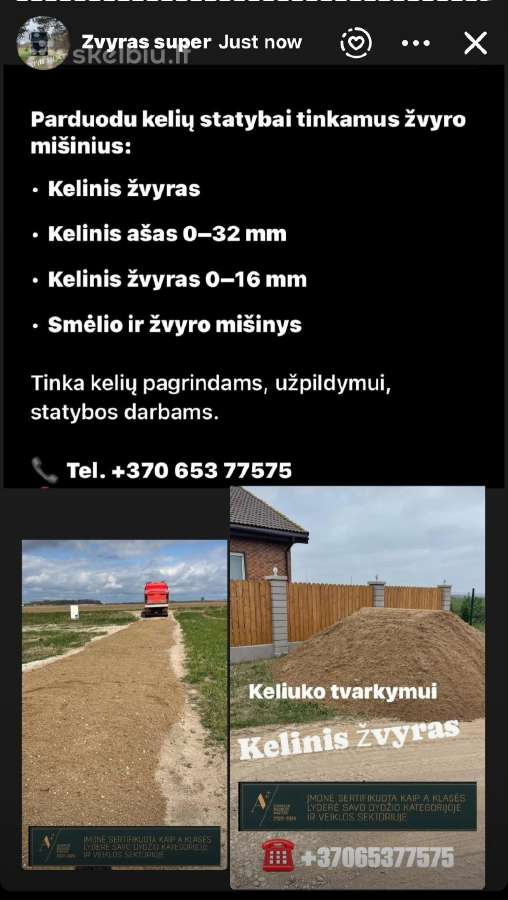 Žvyras pagrindam.skalda.smėlis pagrindu paruošimas - nuotraukos Nr. 17