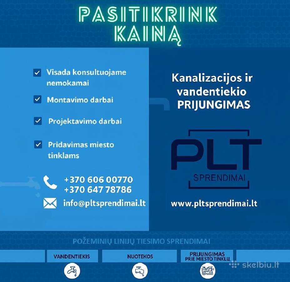 Kanalizacijos, vandentiekio Prijungimas pie miesto - nuotraukos Nr. 3
