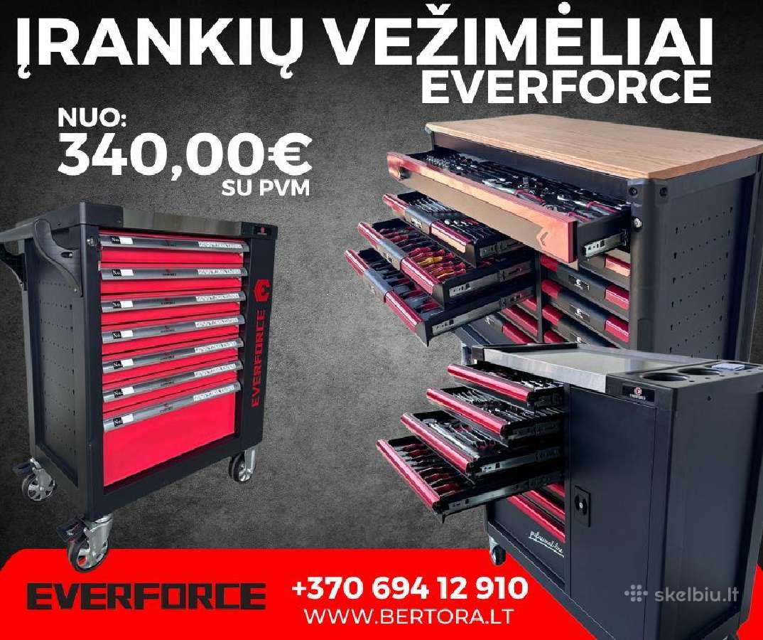 Įrankių vežimėliai Everforce nuo 340 Eur