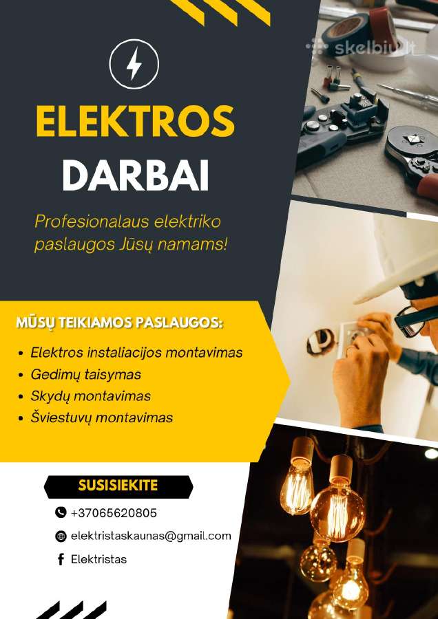 Elektrikas. Elektros instaliacijos darbai