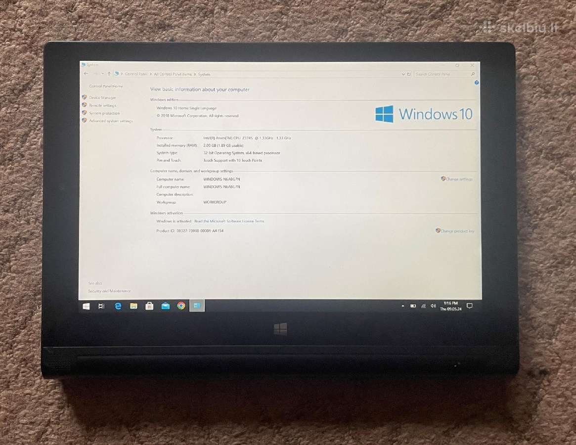 Yoga Tablet 2-1051 win10