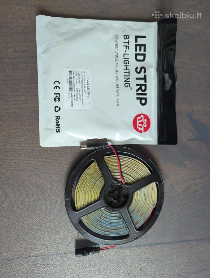 5m LED Fcob juosta Dc12v 3000k