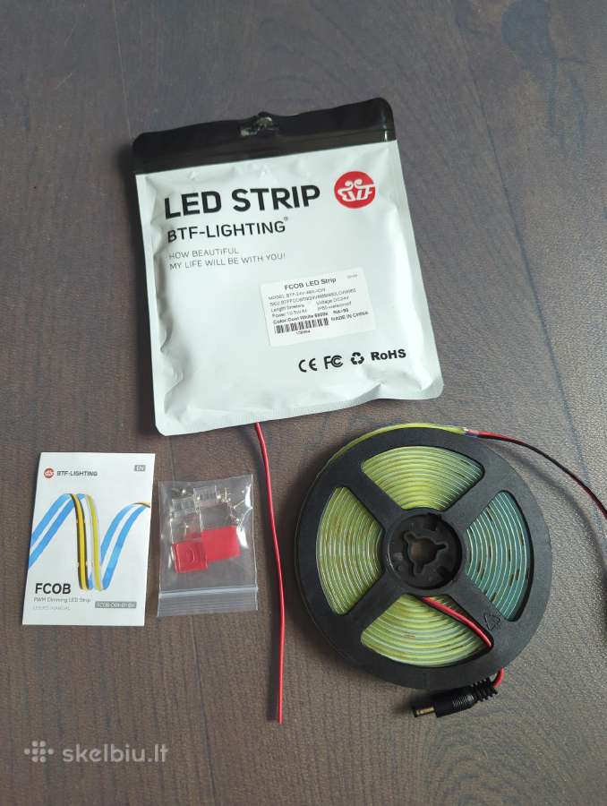 LED Juosta 5m, Fcob, 24v, 6000k, Ip65 - nuotraukos Nr. 2